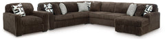 Midnight-Madness 4-Piece Sectional and Oversized Chair