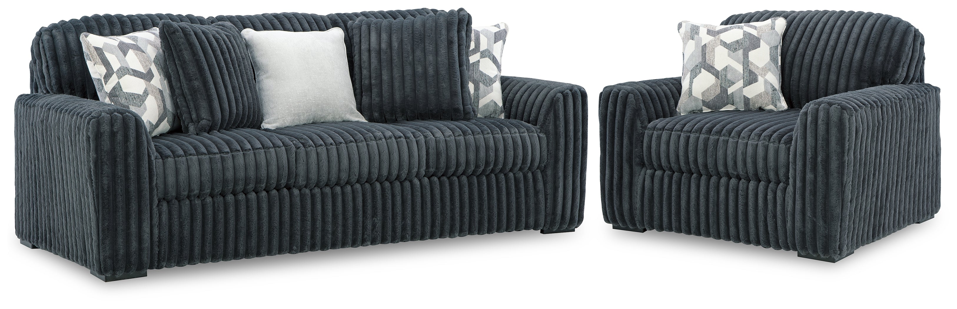 Diamond Furniture - Ashley Furniture - Midnight-Madness Sofa and Oversized Chair - Sofa and Oversized Chair - 98105U3