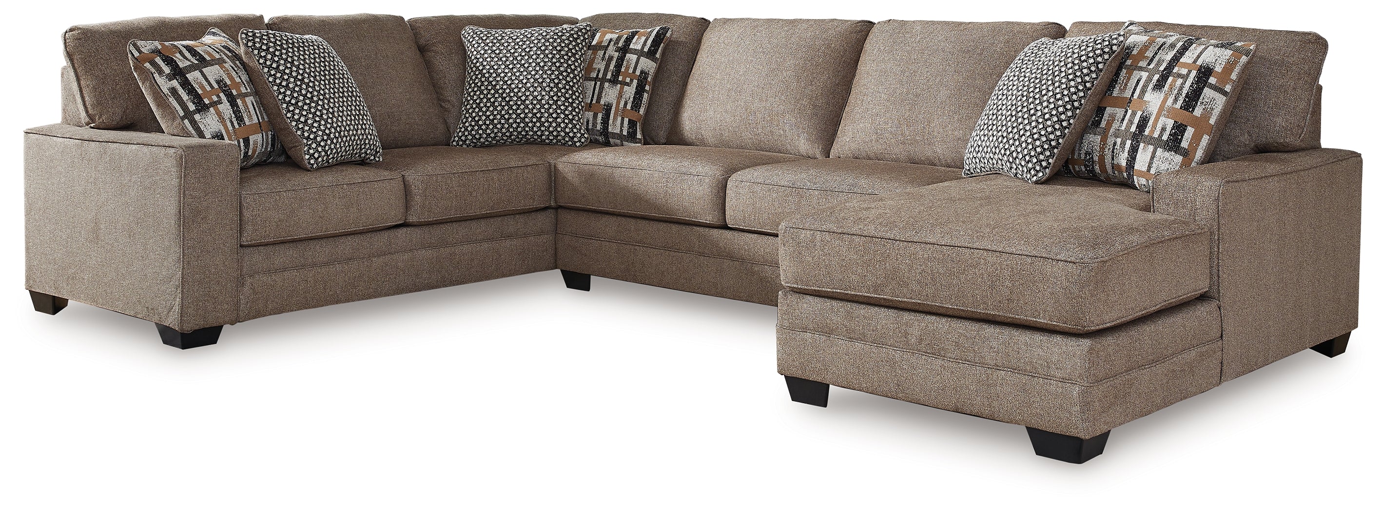Diamond Furniture - Ashley Furniture - Cannonbrook 3-Piece Sectional with Chaise - RAF 3-Piece Sectional with Chaise / Nutmeg - 98201S1