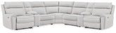 Diamond Furniture - Ashley Furniture - Social Pointe 7-Piece Reclining Sectional with Storage Consoles - 7-Piece Reclining Sectional with Storage Consoles - PC98802S34