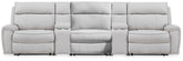 Diamond Furniture - Ashley Furniture - Social Pointe 5-Piece Reclining Sectional with Storage Consoles - 5-Piece Reclining Sectional with Storage Consoles - PC98802S39