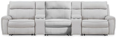 Diamond Furniture - Ashley Furniture - Social Pointe 5-Piece Reclining Sectional with Storage Consoles - 5-Piece Reclining Sectional with Storage Consoles - PC98802S39
