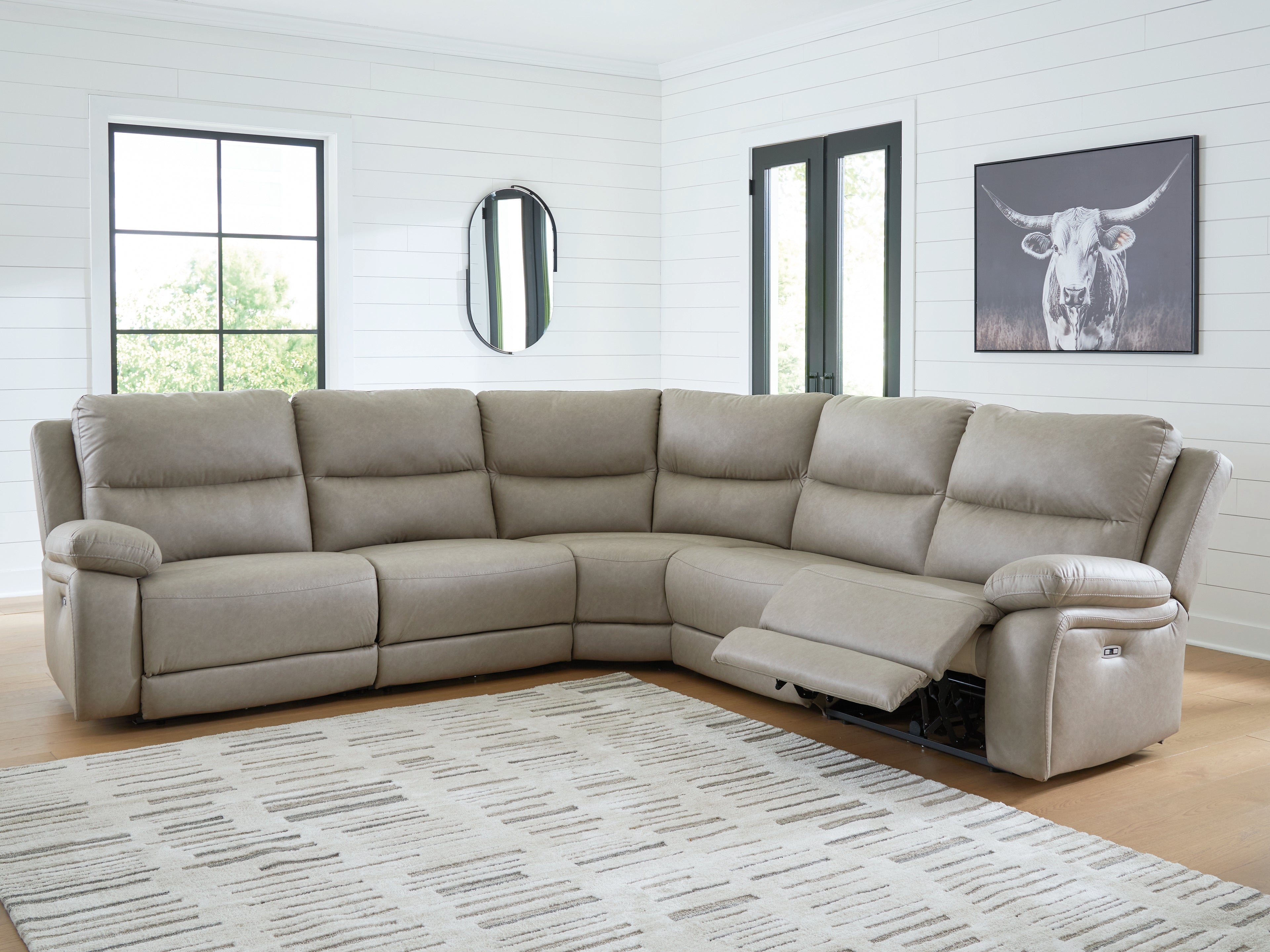 Diamond Furniture - Ashley Furniture - Narwhal Place 5-Piece Power Reclining Sectional - 5-Piece Power Reclining Sectional - PC99201S8