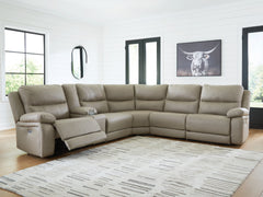 Diamond Furniture - Ashley Furniture - Narwhal Place 6-Piece Reclining Sectional with Storage Console - 6-Piece Reclining Sectional with Storage Console - PC99201S36