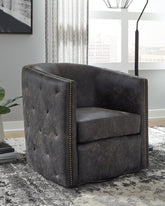 Diamond Furniture - Ashley Furniture - Brentlow Swivel Accent Chair - Swivel Accent Chair - A3000202