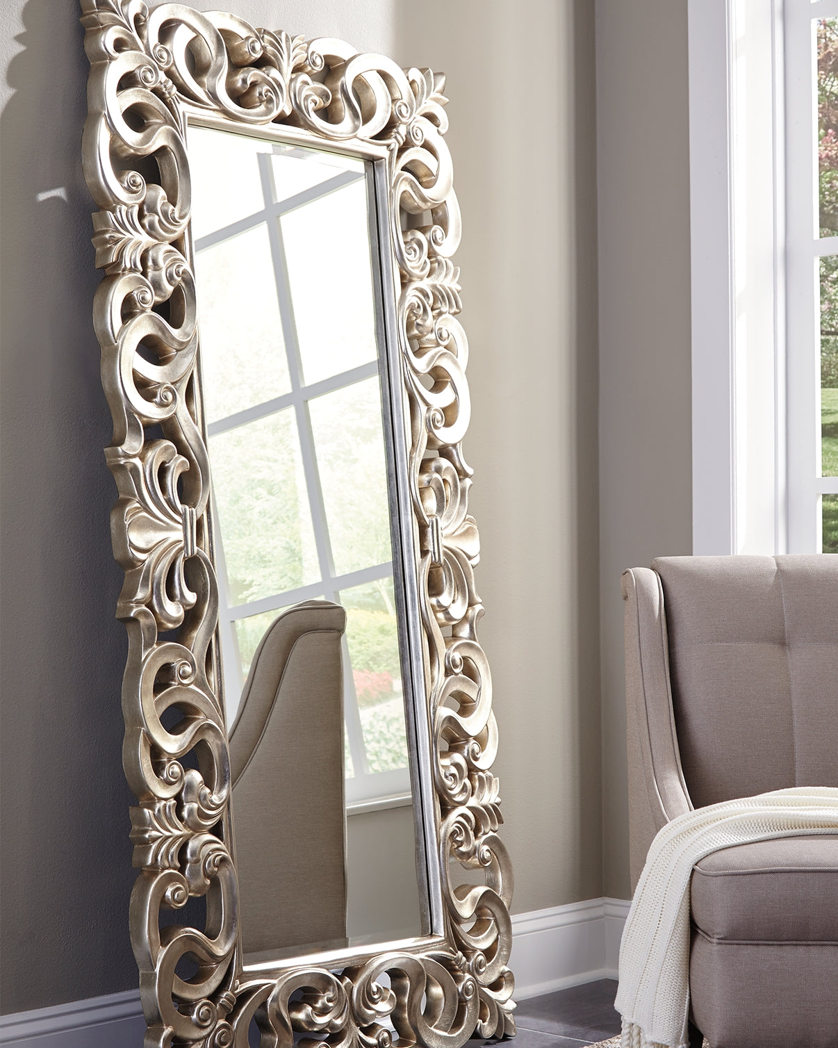 Diamond Furniture - Ashley Furniture - Lucia Floor Mirror - Floor Mirror - A8010123