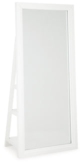 Diamond Furniture - Ashley Furniture - Evesen Floor Standing Mirror/Storage - Floor Standing Mirror/Storage / White - A8010383