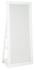 Diamond Furniture - Ashley Furniture - Evesen Floor Standing Mirror/Storage - Floor Standing Mirror/Storage / White - A8010383