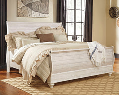 Diamond Furniture - Ashley Furniture - Willowton King Sleigh Bed - King Sleigh Bed - B267B11