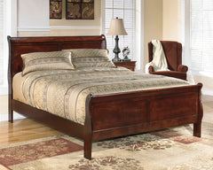 Diamond Furniture - Ashley Furniture - Alisdair Bedroom - King Sleigh Bed / Reddish Brown - B376B8