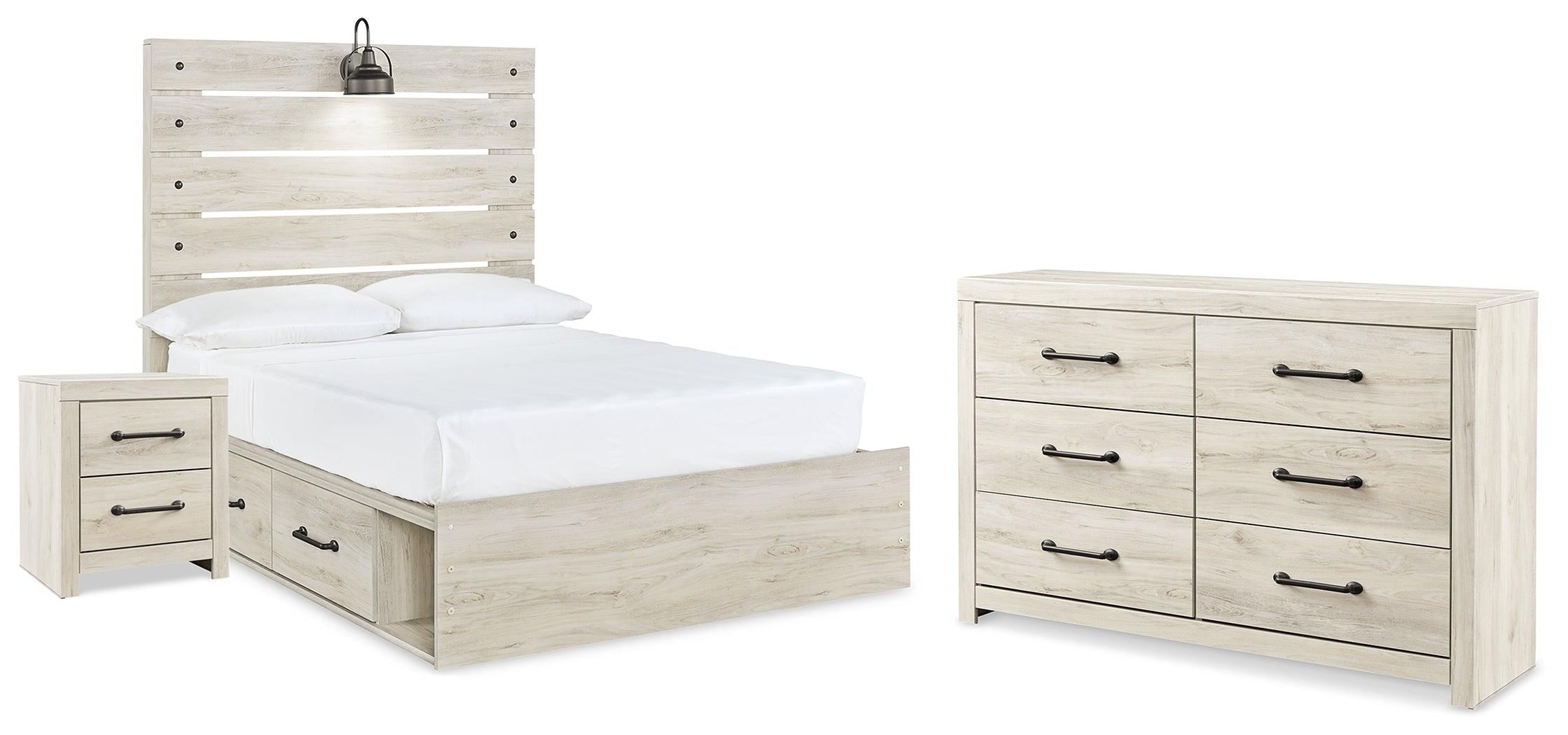Diamond Furniture - Ashley Furniture - Cambeck Full Panel Bed with Storage, Dresser and Nightstand - Full Panel Bed with Storage, Dresser and Nightstand - B192B113
