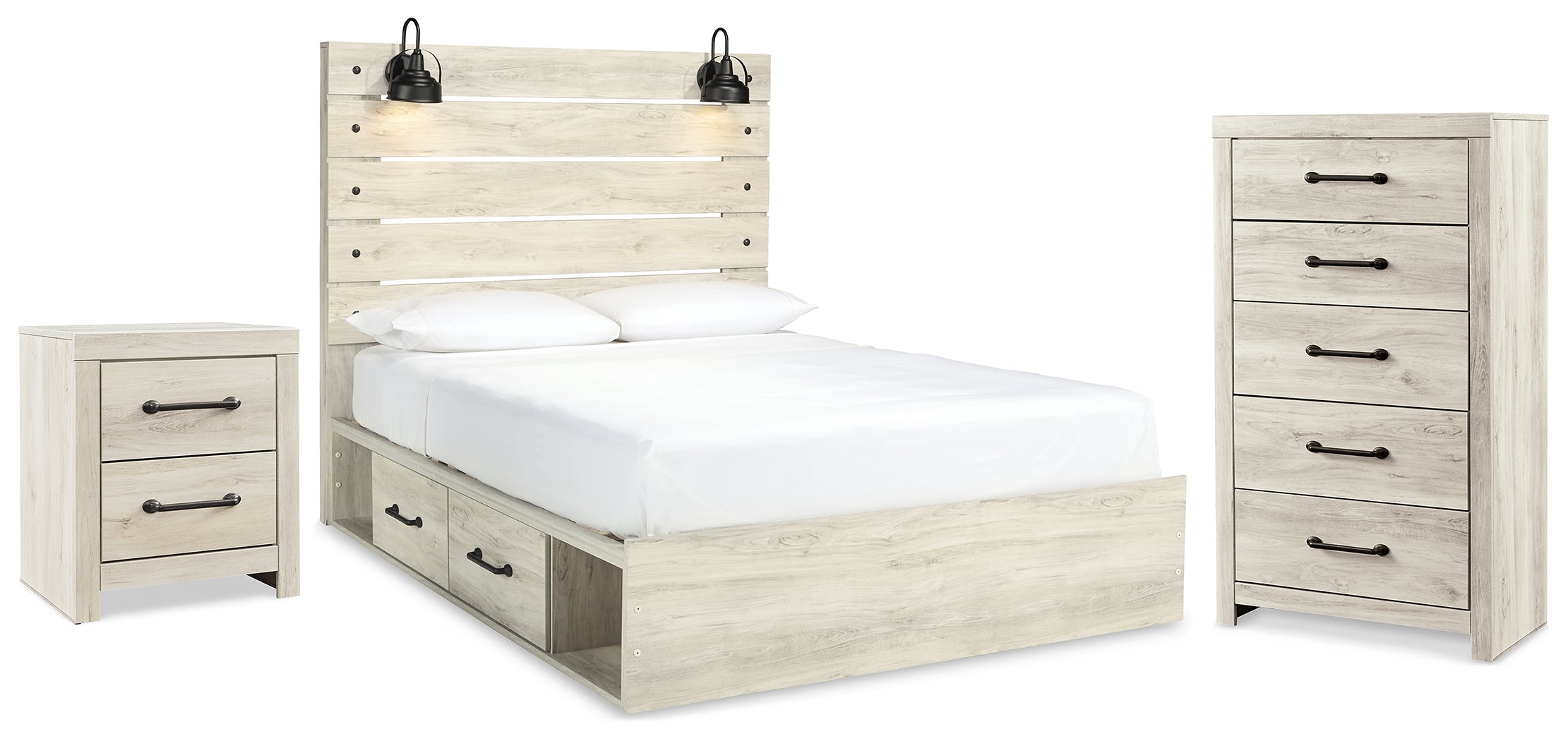 Diamond Furniture - Ashley Furniture - Cambeck Queen Storage Bed, Chest and Nightstand - Queen Storage Bed, Chest and Nightstand - B192B109