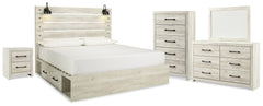 Diamond Furniture - Ashley Furniture - Cambeck King Panel Storage Bed, Dresser, Mirror, Chest and Nightstand - King Panel Storage Bed, Dresser, Mirror, Chest and Nightstand - B192B110