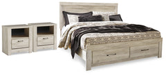 Diamond Furniture - Ashley Furniture - Bellaby King Storage Bed and 2 Nightstands - King Storage Bed and 2 Nightstands - B331B23