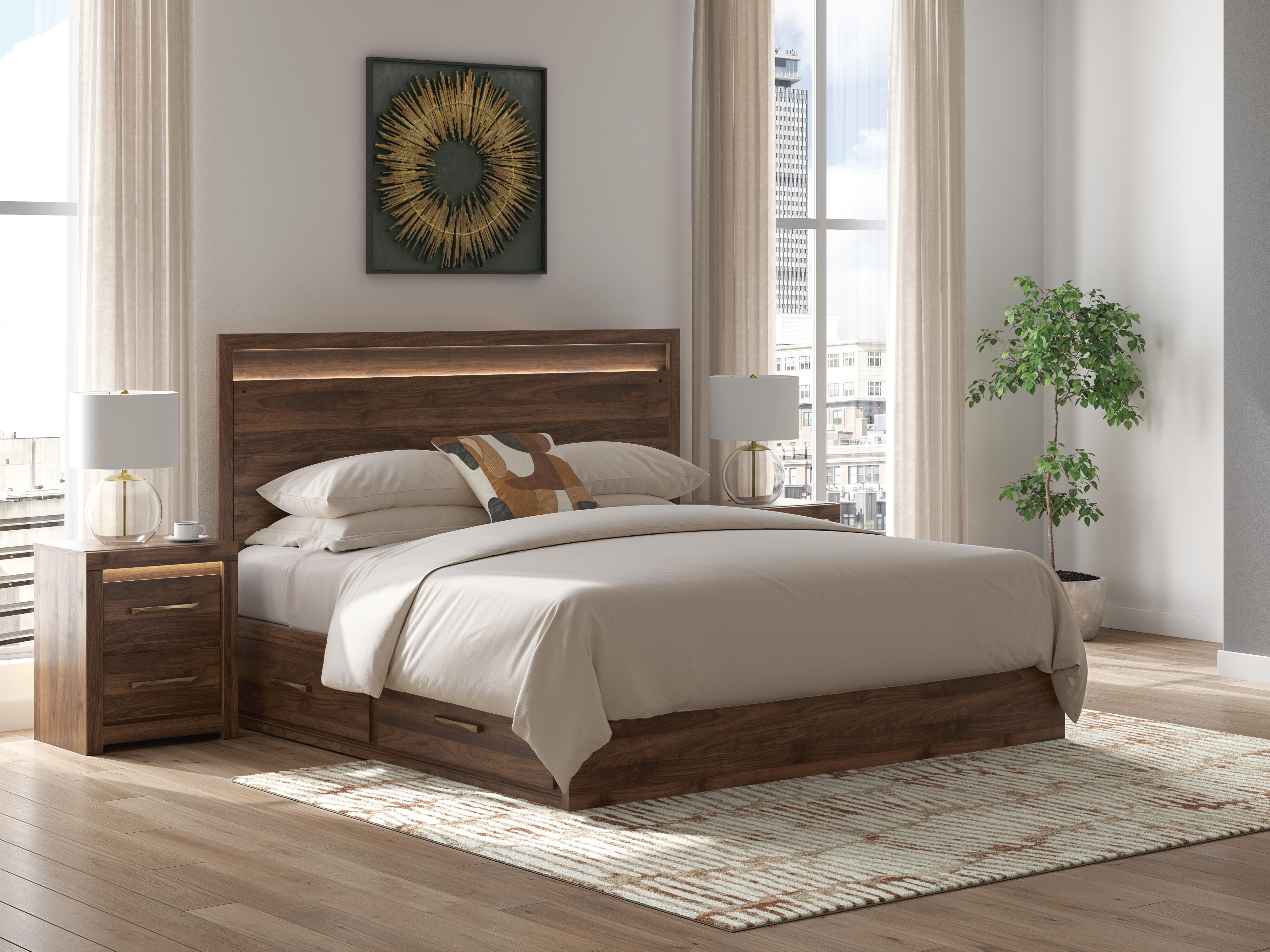 Diamond Furniture - Ashley Furniture - Janfyn King Panel Bed with Storage - King Panel Bed with Storage - PCB1010B9