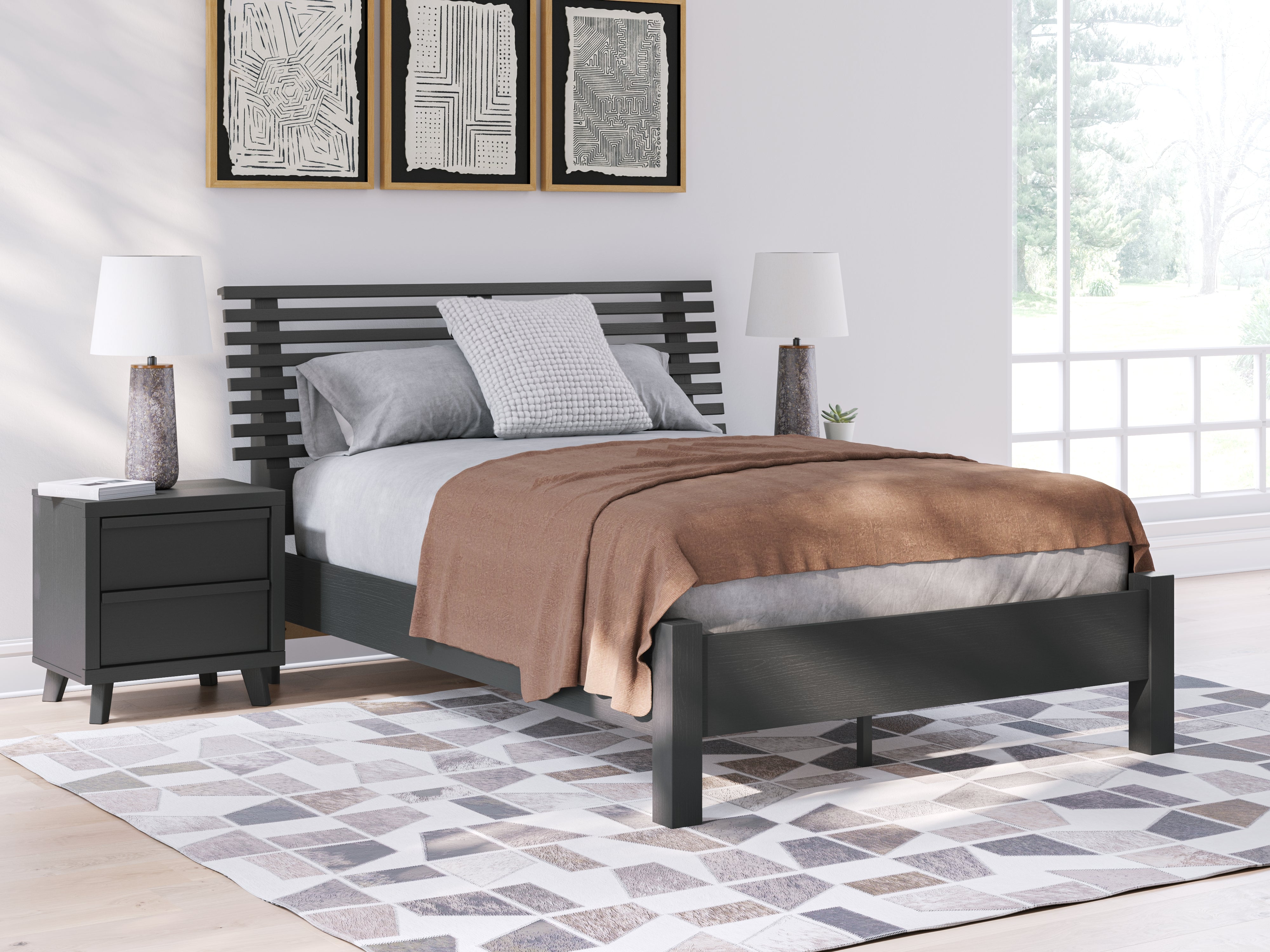 Diamond Furniture - Ashley Furniture - Danziar Full Slat Panel Bed - Full Slat Panel Bed - B1013B19