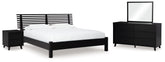 Diamond Furniture - Ashley Furniture - Danziar King Slat Panel Bed, Dresser, Mirror and Nightstand - King Slat Panel Bed, Dresser, Mirror and Nightstand - B1013B32