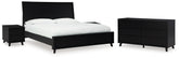 Diamond Furniture - Ashley Furniture - Danziar King Panel Bed, Dresser and 2 Nightstands - King Panel Bed, Dresser and 2 Nightstands - B1013B14