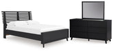 Diamond Furniture - Ashley Furniture - Danziar Full Slat Panel Platform Bed, Dresser and Mirror - Full Slat Panel Platform Bed, Dresser and Mirror - B1013B24
