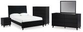 Diamond Furniture - Ashley Furniture - Danziar Queen Bed, Dresser, Mirror, Chest and Nightstand - Queen Bed, Dresser, Mirror, Chest and Nightstand - B1013B30