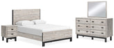 Diamond Furniture - Ashley Furniture - Vessalli Queen Panel Bed, Dresser, Mirror and Nightstand - Queen Panel Bed, Dresser, Mirror and Nightstand - B1036B9