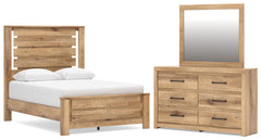 Diamond Furniture - Ashley Furniture - Brozmont Full Panel Platform Bed, Dresser and Mirror - Full Panel Platform Bed, Dresser and Mirror - B1045B11