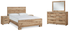 Diamond Furniture - Ashley Furniture - Hyanna King Panel Bed, Dresser, Mirror and 2 Nightstands - King Panel Bed, Dresser, Mirror and 2 Nightstands - B1050B64
