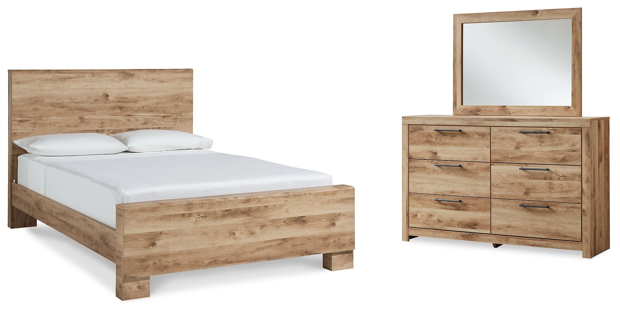 Diamond Furniture - Ashley Furniture - Hyanna King Panel Bed, Dresser and Mirror - King Panel Bed, Dresser and Mirror - B1050B42