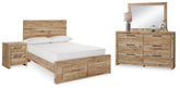 Diamond Furniture - Ashley Furniture - Hyanna Full Storage Panel Bed, Dresser, Mirror and Nightstand - Full Storage Panel Bed, Dresser, Mirror and Nightstand - B1050B68