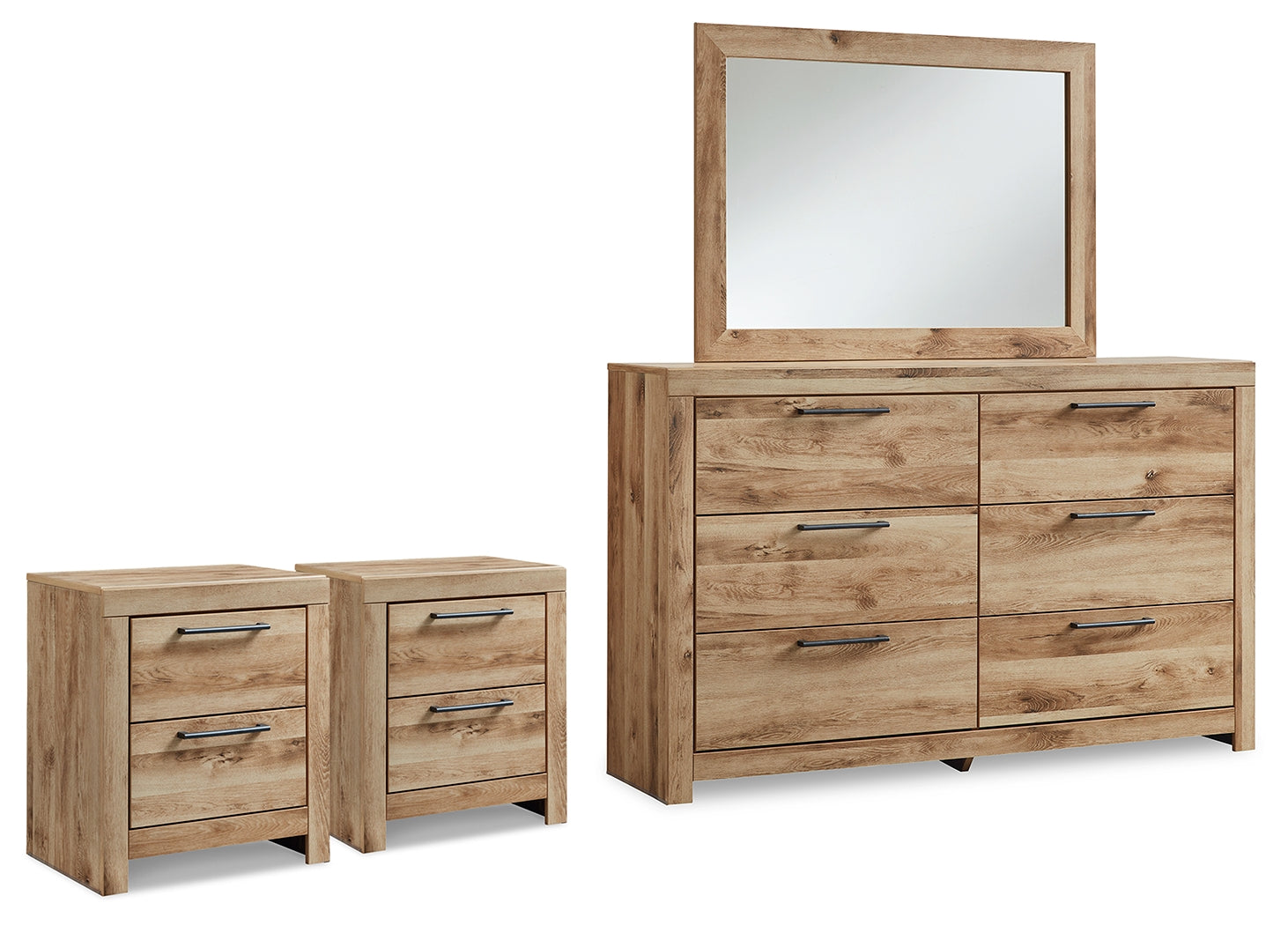 Diamond Furniture - Ashley Furniture - Hyanna Dresser, Mirror and 2 Nightstands - Dresser, Mirror and 2 Nightstands - B1050B69