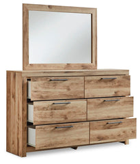 Hyanna King Panel Storage Bed, Dresser, Mirror and 2 Nightstands