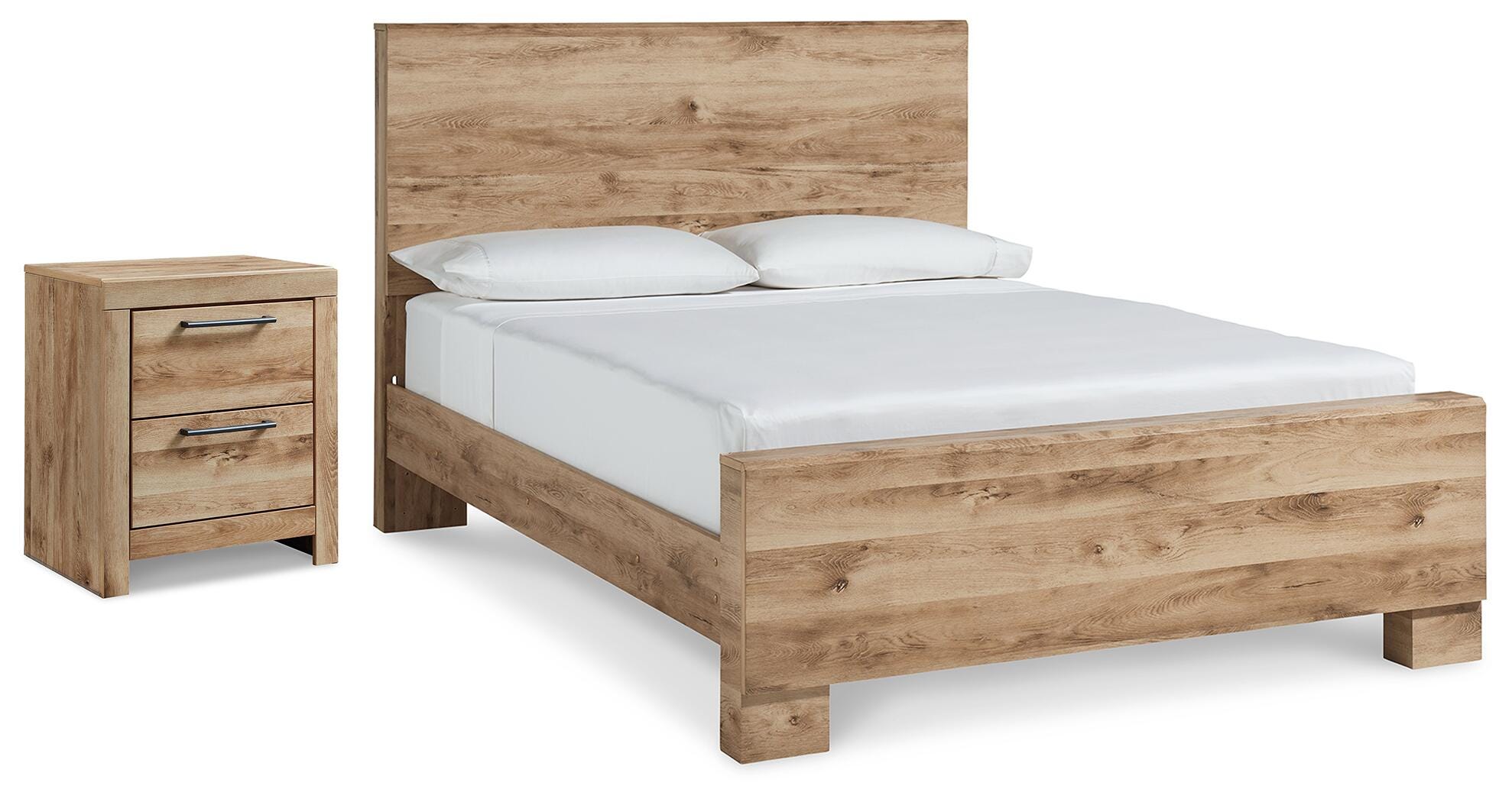 Diamond Furniture - Ashley Furniture - Hyanna Queen Panel Bed and Nightstand - Queen Panel Bed and Nightstand - B1050B73