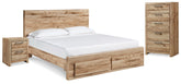 Diamond Furniture - Ashley Furniture - Hyanna Queen Storage Bed, Chest and Nightstand - Queen Storage Bed, Chest and Nightstand - B1050B50
