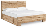 Diamond Furniture - Ashley Furniture - Hyanna King Panel Bed with 2 Side Storage - King Panel Bed with 2 Side Storage - B1050B33