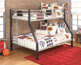 Diamond Furniture - Ashley Furniture - Dinsmore Twin over Full Bunk Bed with Mattresses - Twin over Full Bunk Bed with Mattresses - B106B11