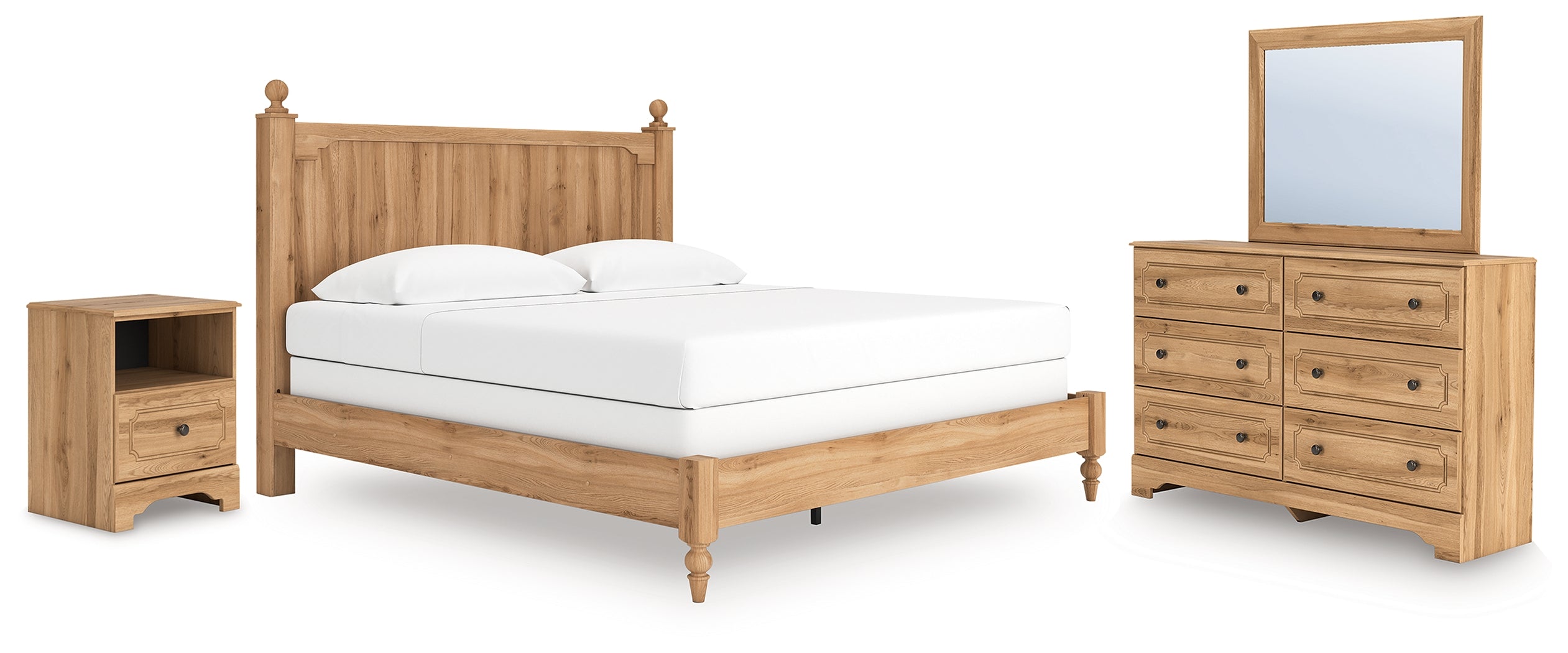 Diamond Furniture - Ashley Furniture - Aleaport King Panel Bed, Dresser, Mirror and Nightstand - King Panel Bed, Dresser, Mirror and Nightstand - PCB1075B10