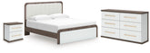 Diamond Furniture - Ashley Furniture - Kendanport King Upholstered Bed, Dresser and Nightstand - King Upholstered Bed, Dresser and Nightstand - PCB1108B11