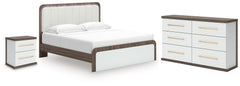 Diamond Furniture - Ashley Furniture - Kendanport King Upholstered Bed, Dresser and Nightstand - King Upholstered Bed, Dresser and Nightstand - PCB1108B11