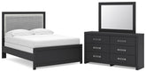 Diamond Furniture - Ashley Furniture - Maeling Full Upholstered Panel Bed, Dresser and Mirror - Full Upholstered Panel Bed, Dresser and Mirror - PCB1115B5