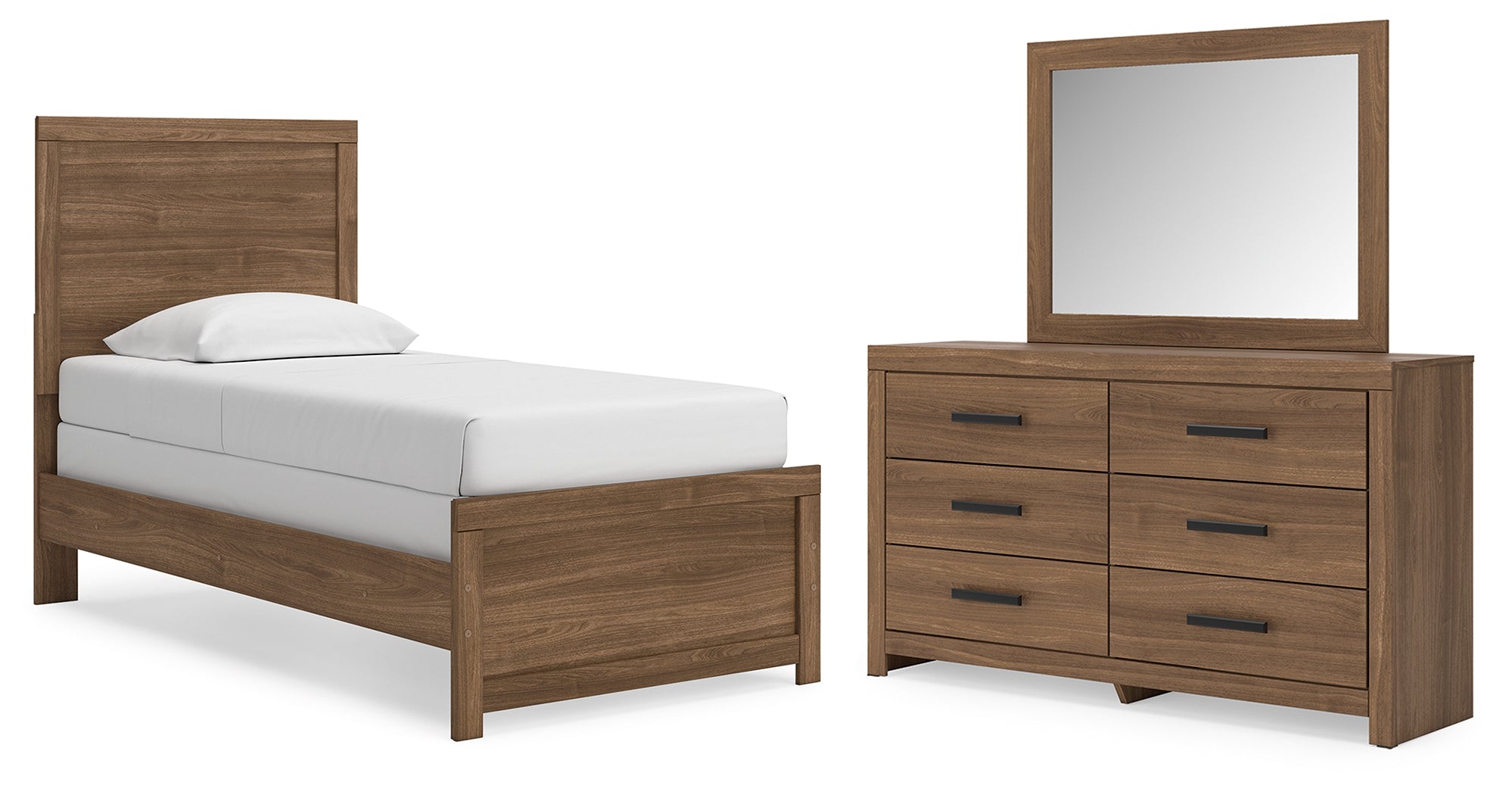 Diamond Furniture - Ashley Furniture - Broachmyn Twin Panel Bed, Dresser and Mirror - Twin Panel Bed, Dresser and Mirror - PCB1116B10