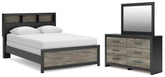 Diamond Furniture - Ashley Furniture - Broachmyn Queen Bookcase Bed, Dresser and Mirror - Queen Bookcase Bed, Dresser and Mirror - PCB1118B3