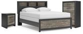 Diamond Furniture - Ashley Furniture - Broachmyn Queen Bookcase Bed, Chest and Nightstand - Queen Bookcase Bed, Chest and Nightstand - PCB1118B26