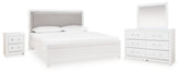 Diamond Furniture - Ashley Furniture - Maeling Queen Upholstered Panel Bed, Dresser, Mirror and Nightstand - Queen Upholstered Panel Bed, Dresser, Mirror and Nightstand - PCB1119B10