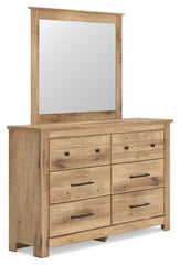 Makidern Full Panel Storage Bed, Dresser and Mirror