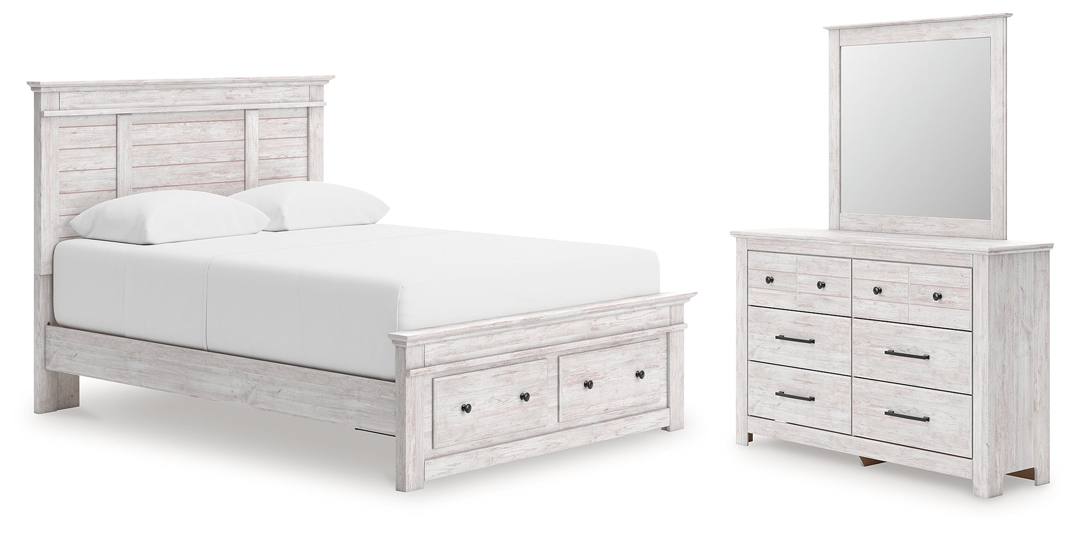 Diamond Furniture - Ashley Furniture - Makidern Queen Panel Storage Bed, Dresser and Mirror - Queen Panel Storage Bed, Dresser and Mirror - PCB1171B5