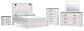 Diamond Furniture - Ashley Furniture - Gerridan Queen Panel Bed, Dresser, Mirror, Chest and Nightstand - Queen Panel Bed, Dresser, Mirror, Chest and Nightstand - B1190B37