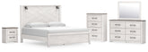 Diamond Furniture - Ashley Furniture - Gerridan King Panel Bed, Dresser, Mirror, Chest, and Nightstand - King Panel Bed, Dresser, Mirror, Chest, and Nightstand - B1190B16