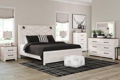 Diamond Furniture - Ashley Furniture - Gerridan King Panel Bed, Dresser, Mirror, Chest and 2 Nightstands - King Panel Bed, Dresser, Mirror, Chest and 2 Nightstands - B1190B28