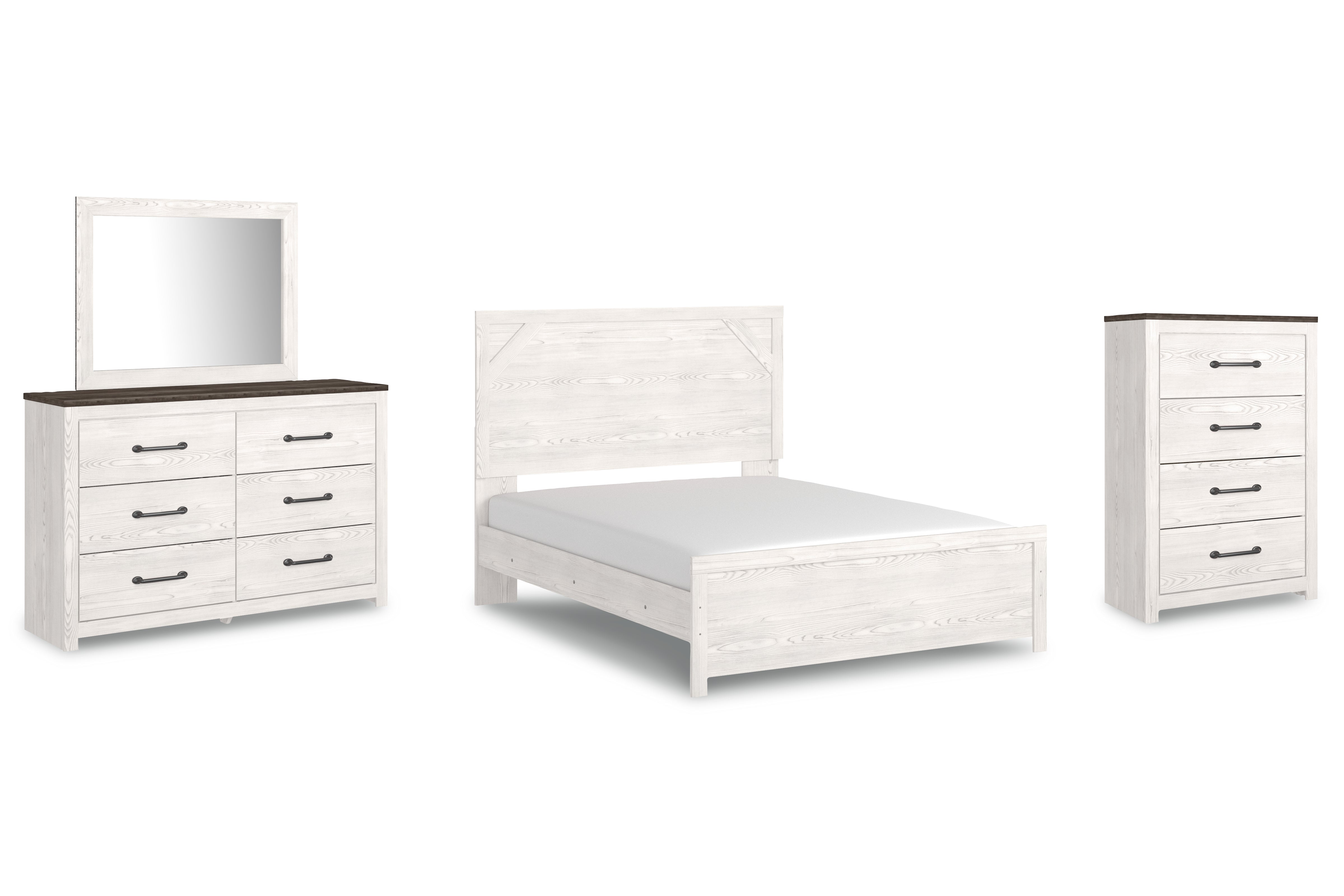 Diamond Furniture - Ashley Furniture - Gerridan Queen Panel Bed, Dresser, Mirror, and Chest - Queen Panel Bed, Dresser, Mirror, and Chest - B1190B18