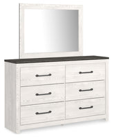 Diamond Furniture - Ashley Furniture - Gerridan Queen Panel Bed with Dresser and Mirror, Chest and 2 Nightstands - Queen Panel Bed with Dresser, Mirror, Chest and 2 Nightstands / White/Gray - B1190B13